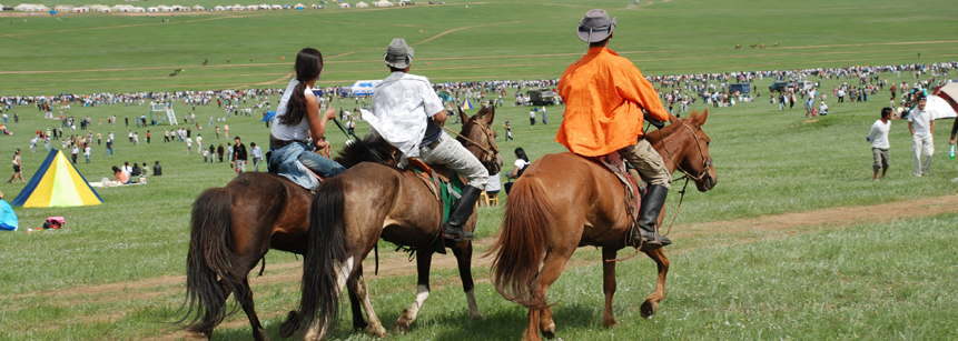 Naadam Fest in der Mongolei außerhalb von Ulan Bator