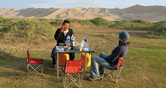 Picknick während unserer Mongolei Reise