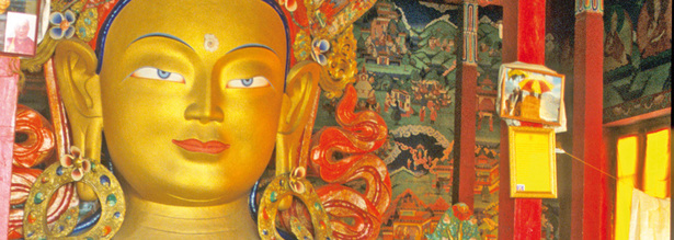 Maitreya Buddha im Kloster von Tikse im nordindischen Himalaya