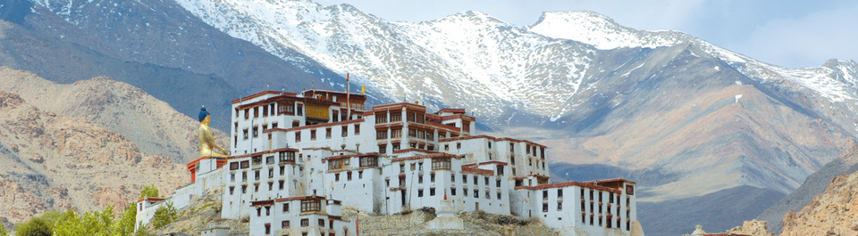 Blick auf das Kloster von Likir im Himalaya in Indien