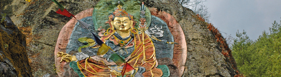 Bhutan Klosterfest Felsenbild