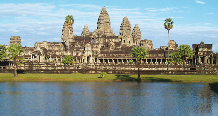 Angkor Wat Tempel bei Siem Reap in Kambodscha auf einer Kambodscha Reise