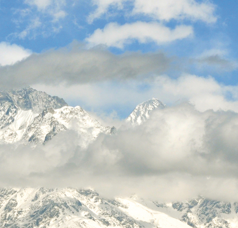 Blick auf den Berg Machapuchare in Nepal